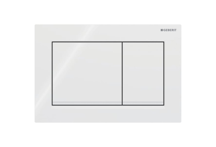 Смывная клавиша Geberit Omega20 для двойного смыва Square белый/белый матовый 115.080.11.1 115.080.11.1