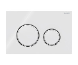 Змивна клавіша Geberit Sigma50 (ex Sigma21) для подвійного змиву Round біле скло/хром (115.884.SI.1) Змивна клавіша Geberit Sigma50 (ex Sigma21) для подвійного змиву Round біле скло/хром (115.884.SI.1)