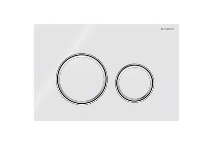 Смывная клавиша Geberit Sigma50 (ex Sigma21) для двойного смыва Round белое стекло/хром (115.884.SI.1) 115.884.SI.1