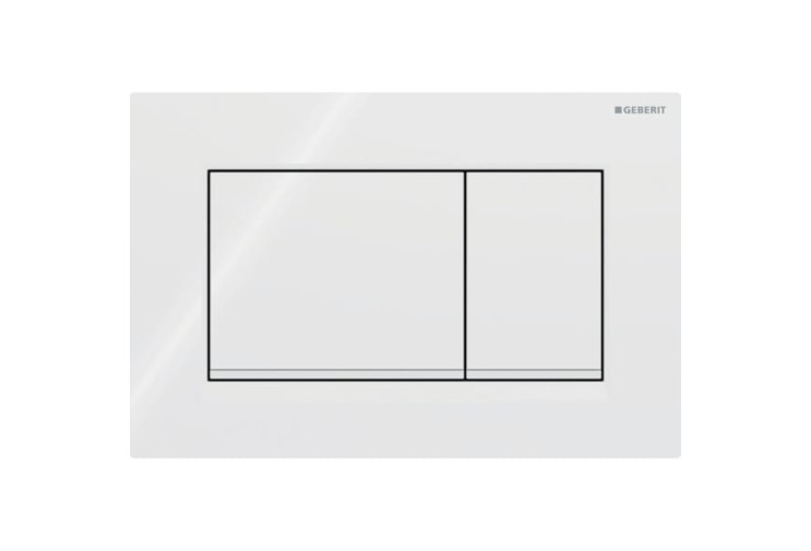 Змивна клавіша Geberit Sigma20 (ex Sigma30) для подвійного змиву Square білий/білий матовий (115.883.11.1) 115.883.11.1