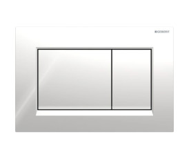 Змивна клавіша Geberit Sigma20 (ex Sigma30) для подвійного змиву Square глянцевий хром/матовий хром (115.883.KH.1)