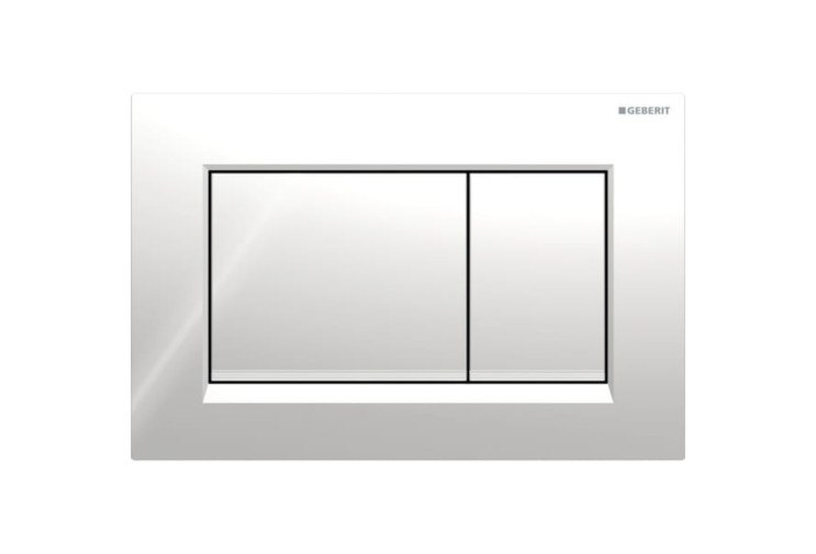 Змивна клавіша Geberit Sigma20 (ex Sigma30) для подвійного змиву Square глянцевий хром/матовий хром (115.883.KH.1) 115.883.KH.1