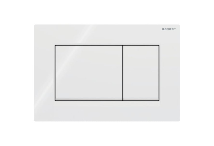 Змивна клавіша Geberit Sigma20 (ex Sigma30) для подвійного змиву Square білий/глянсовий хром (115.883.KJ.1) 115.883.KJ.1