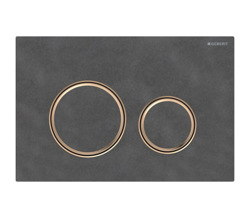 Смывная клавиша Geberit Sigma50 для двойного смыва Round металлический красный золото/сланец Mustang 115.650.JM. 1