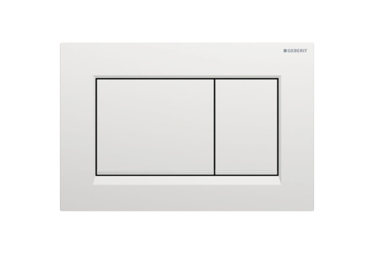 Змивна клавіша Geberit Sigma20 (ex Sigma30) для подвійного змиву Square матовий хром/глянсовий хром (115.883.JQ.1) 115.883.JQ.1