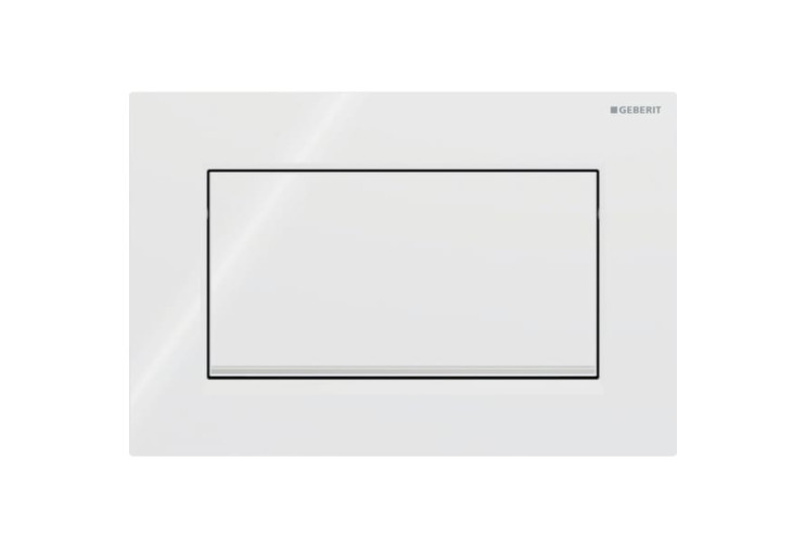 Змивна клавіша Geberit Sigma10 (ex Sigma30) для змивання/зупинки змивання Square з кріпленням на гвинтах, білий/глянсовий хром (115.893.KJ.1) 115.893.KJ.1