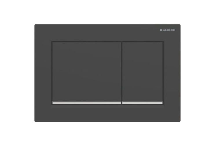 Смывная клавиша Geberit Omega20 для двойного смыва Square черный матовый/глянцевый хром 115.080.14.1 115.080.14.1