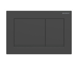 Змивна клавіша Geberit Omega20 для подвійного змиву Square чорний матовий/чорний 115.080.16.1