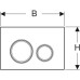 Змивна клавіша Geberit Sigma50 для подвійного змиву Round пісочно-сірий/хромована 115.884.JL.1 115.884.JL.1