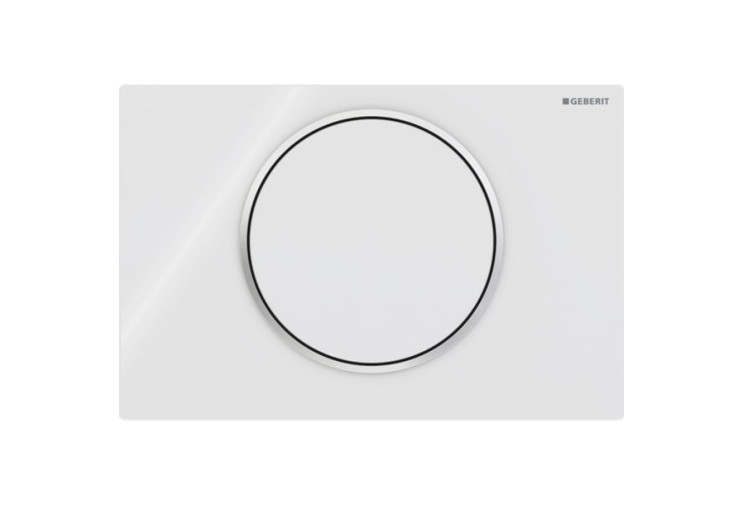Змивна клавіша Geberit Sigma10 для змивання/зупинки змивання Round білий/глянсовий хром (115.758.KJ.5) 115.758.KJ.5