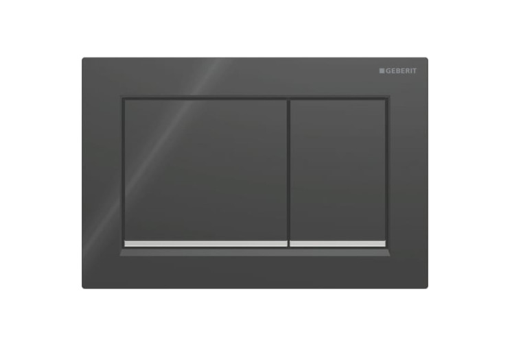 Смывная клавиша Geberit Omega20 для двойного смыва Square черный/глянцевый хром 115.080.KM. 1 115.080.KM.1