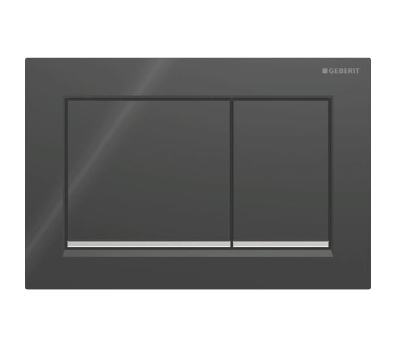 Смывная клавиша Geberit Omega20 для двойного смыва Square черный/глянцевый хром 115.080.KM. 1