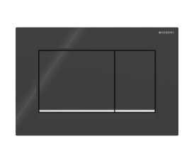 Смывная клавиша Geberit Sigma20 (ex Sigma30) для двойного смыва Square черный/глянцевый хром (115.883.KM.1)