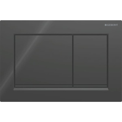 Змивна клавіша Geberit Omega20 для подвійного змиву Square чорний/чорний матовий 115.080.DW.1