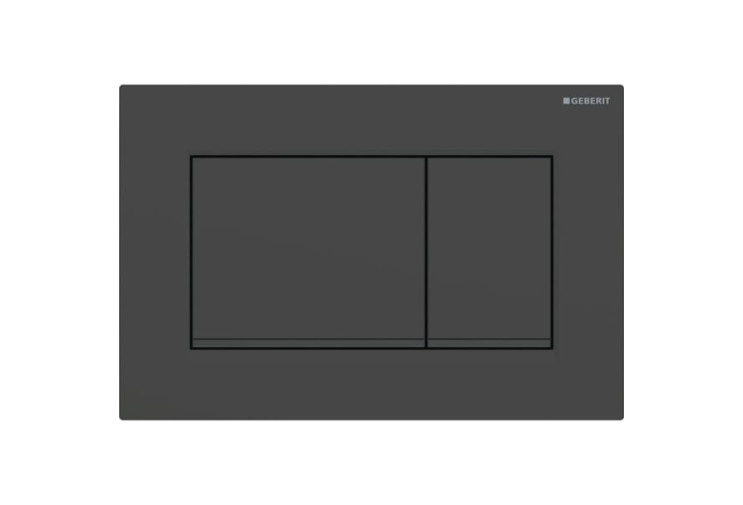 Змивна клавіша Geberit Sigma20 (ex Sigma30) для подвійного змиву Square чорний матовий/чорний (115.883.16.1) 115.883.16.1