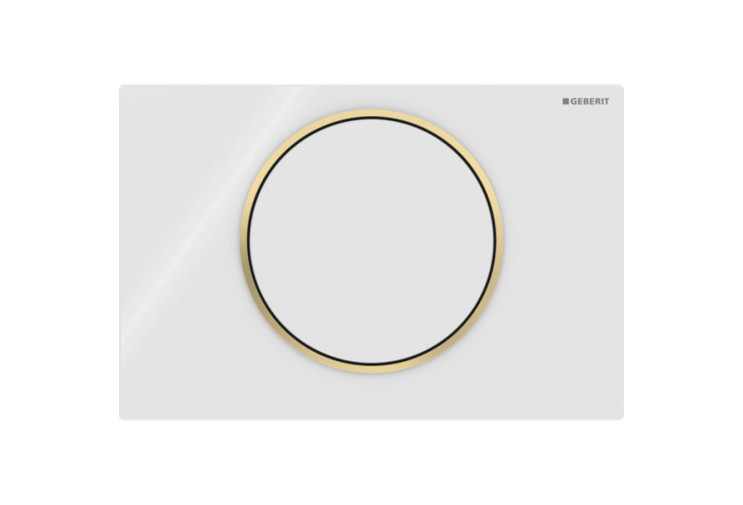 Змивна клавіша Geberit Sigma10 для змивання/зупинки змивання Round білий/позолота (115.758.KK.5) 115.758.KK.5