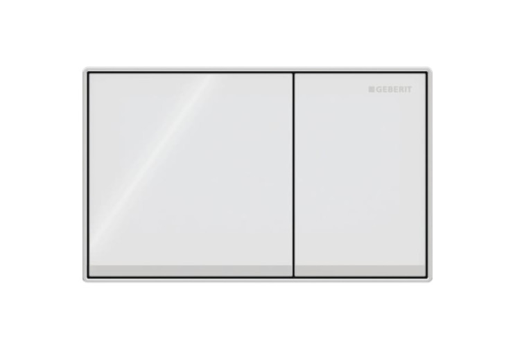 Смывная клавиша Geberit Omega60 для двойного смыва Square заподлицо со стеной глянцевый хром/белый/зеркальная 115.081.SI. 1 115.081.SI.1