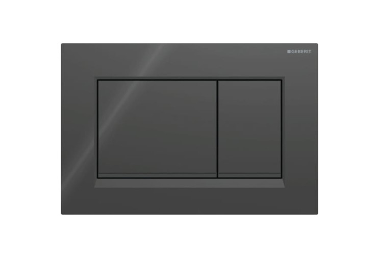 Змивна клавіша Geberit Sigma20 (ex Sigma30) для подвійного змиву Square чорний/чорний матовий (115.883.DW.1) 115.883.DW.1
