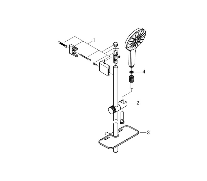 Душевой гарнитур Grohe Rainshower Smartactive 130, 3 режима струи (26546000)
