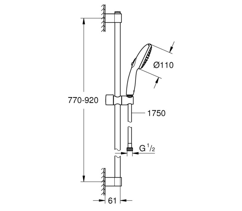 Душевой гарнитур Grohe Tempesta 110, 2 режима струи (26163003)