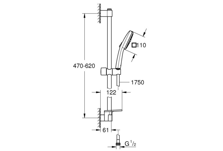 Душевой гарнитур Grohe Tempesta Cube 110, 2 режима струи (26907003) 26907003 Душевой гарнитур Grohe Tempesta Cube 110, 2 режима струи (26907003) 26907003