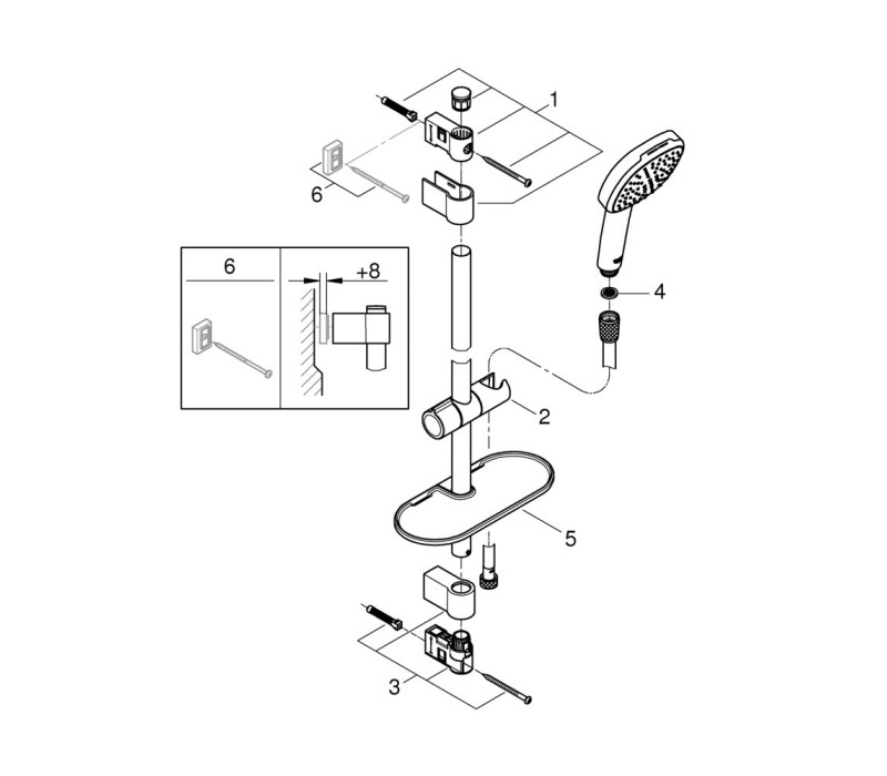 Душевой гарнитур Grohe Tempesta Cube 110, 2 режима струи (26907003)