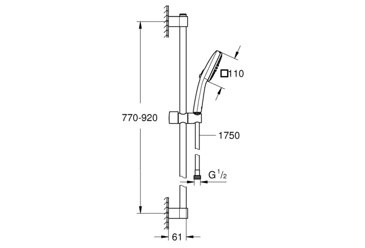 Душевой гарнитур Grohe Tempesta Cube 110, 2 режима струи (26908003) 26908003 Душевой гарнитур Grohe Tempesta Cube 110, 2 режима струи (26908003) 26908003