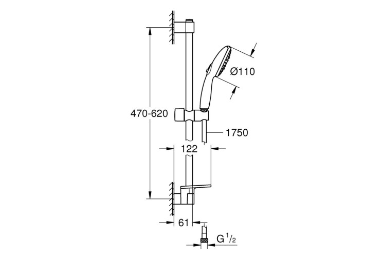 Душевой гарнитур Grohe Tempesta 110, 3 режима струи (26918003) 26918003