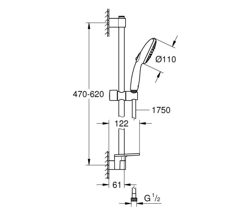 Душевой гарнитур Grohe Tempesta 110, 3 режима струи (26918003)