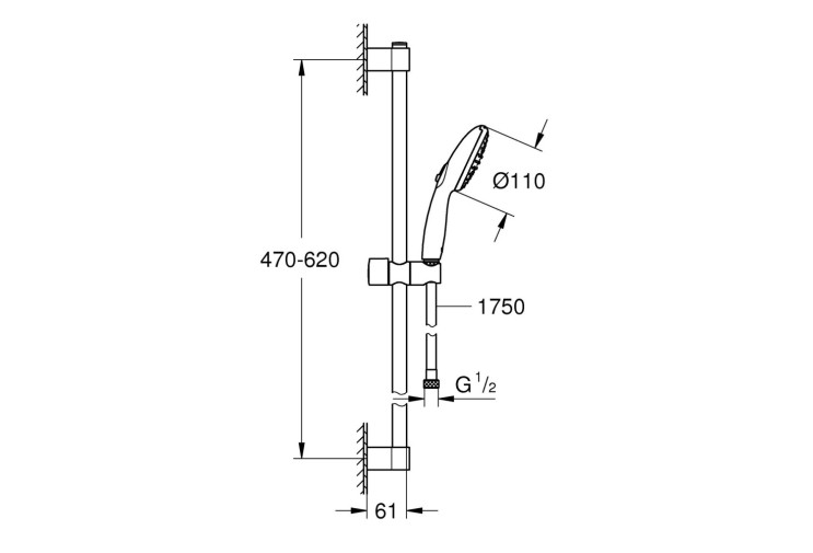 Душевой гарнитур Grohe Tempesta 110, 2 режима струи (261622433) 261622433