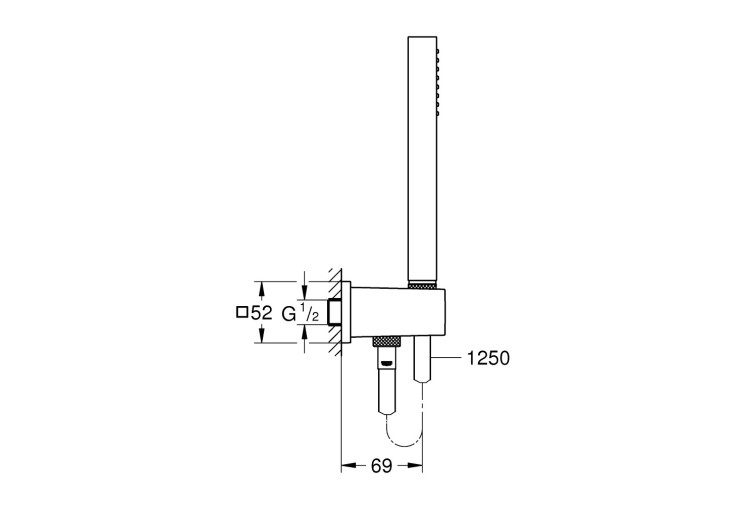 Душовий набір Grohe Euphoria Cube Stick, 1 режим струменя (26405000) 26405000
