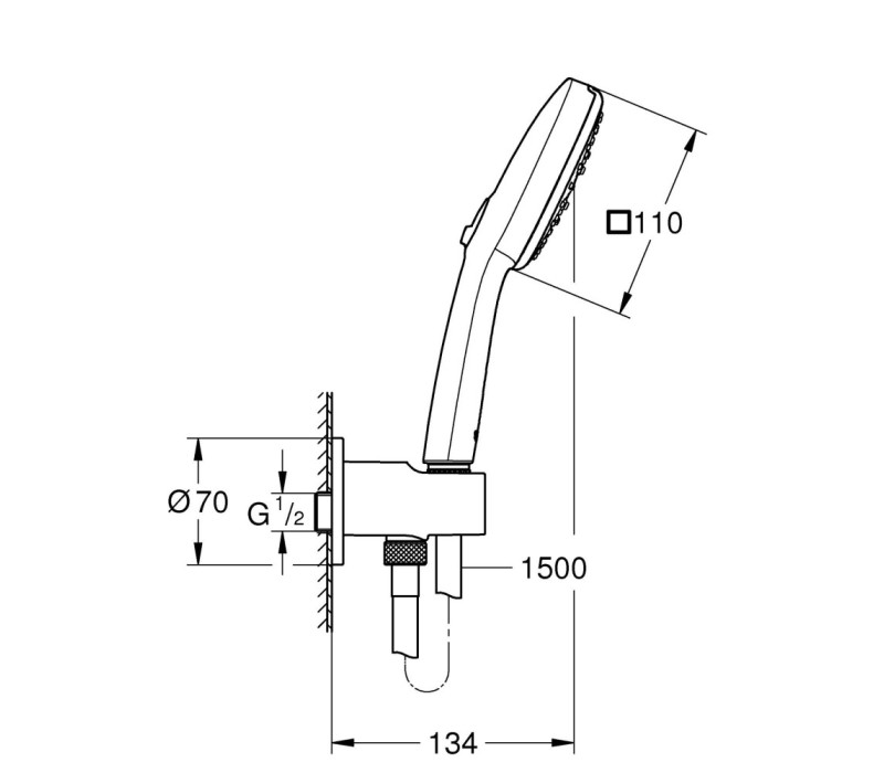 Душевой набор Grohe Tempesta Cube 110, 3 режима струи (26910003) Душевой набор Grohe Tempesta Cube 110, 3 режима струи (26910003)