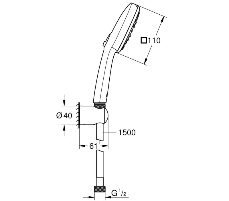 Душевой набор Grohe Tempesta Cube 110, 3 режима струи (27588003) Душевой набор Grohe Tempesta Cube 110, 3 режима струи (27588003)