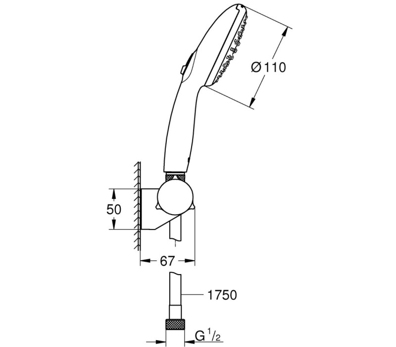 Душевой набор Grohe Tempesta 110, 2 режима струи (27601003) Душевой набор Grohe Tempesta 110, 2 режима струи (27601003)