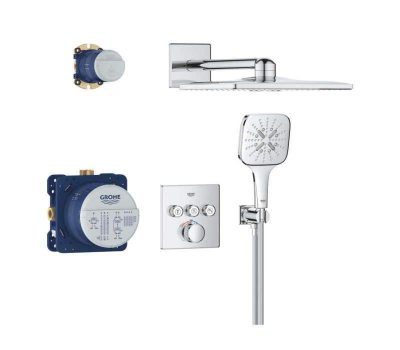 Душовий комплект Grohe Grohtherm SmartControl Rainshower SmartActive 310 Cube (34864000)