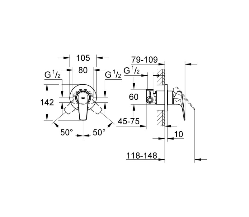 Комплект Grohe BauFlow 2 в 1 для туалету (UA12164600) Комплект Grohe BauFlow 2 в 1 для туалету (UA12164600)