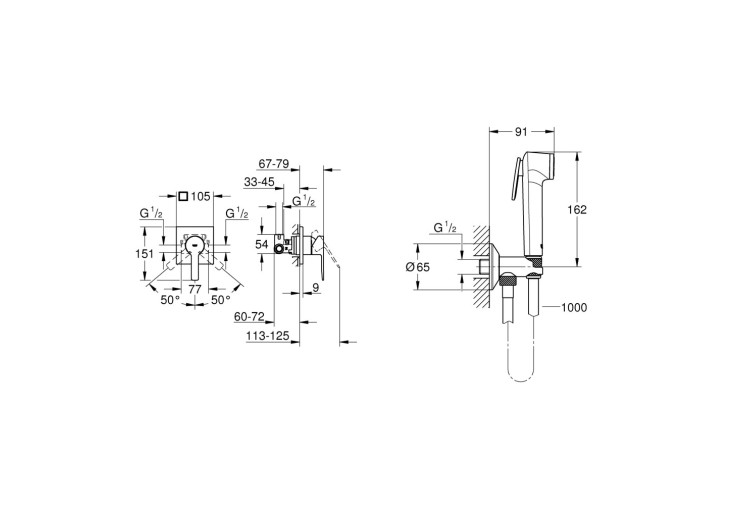Готовий комплект для гігієнічного душу Grohe Lineare з Tempesta-F (UA111198000) UA111198000