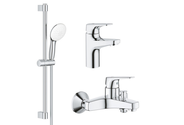 Комплект змішувачів Grohe BauFlow 3 в 1 для ванної (UA121624S1) UA121624S1