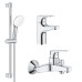 Комплект змішувачів Grohe BauFlow 3 в 1 для ванної (UA121624S1) UA121624S1