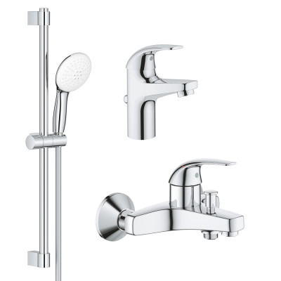 Комплект змішувачів Grohe BauCurve 3 в 1 для ванної (UA122217S1)