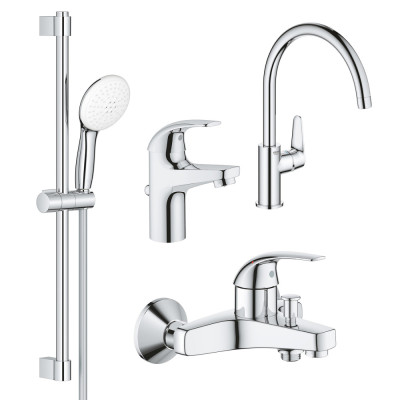 Комплект змішувачів Grohe BauCurve 4 в 1 для ванної (UA122218K1)
