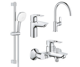 Комплект змішувачів Grohe BauLoop New4 в 1 для ванної та кухні (UA123225K3)
