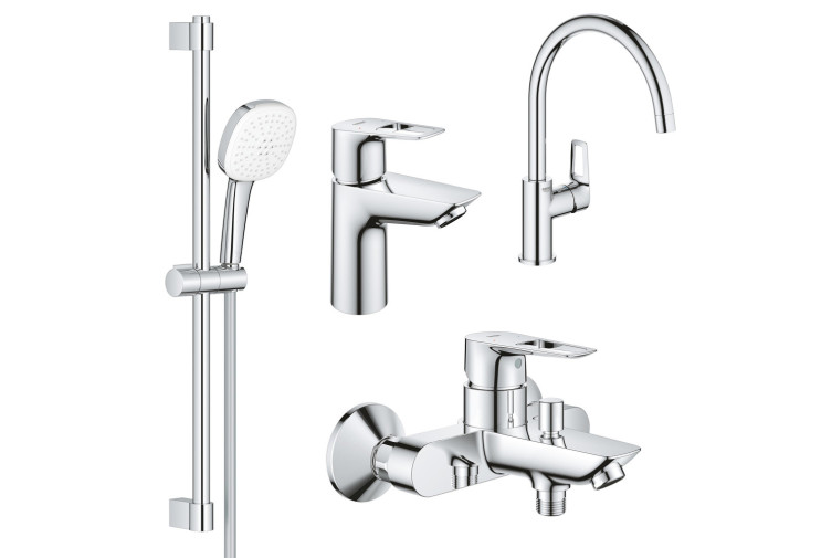Комплект змішувачів Grohe BauLoop New4 в 1 для ванної та кухні (UA123225K3) UA123225K3