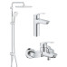 Комплект змішувачів Grohe Eurosmart 3 в 1 для ванної (UA123246R1) UA123246R1
