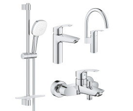 Комплект змішувачів Grohe Eurosmart 4 в 1 для ванної та кухні (UA123248M3) Комплект змішувачів Grohe Eurosmart 4 в 1 для ванної та кухні (UA123248M3)