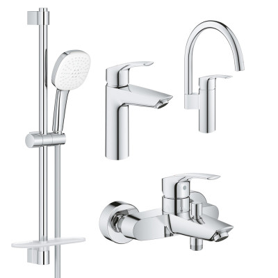 Комплект змішувачів Grohe Eurosmart 4 в 1 для ванної та кухні (UA123248M3)