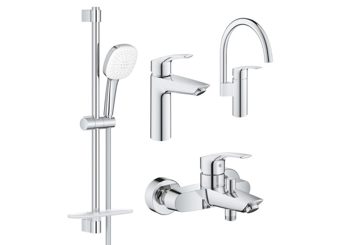 Комплект змішувачів Grohe Eurosmart 4 в 1 для ванної та кухні (UA123248M3) UA123248M3
