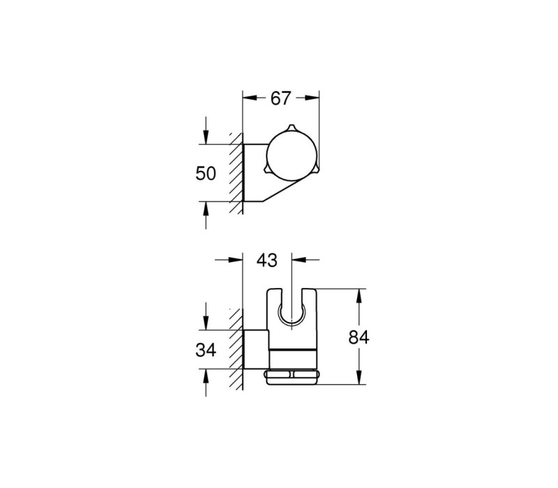 Настінний тримач Grohe Tempesta для ручного душу (27595001) Настінний тримач Grohe Tempesta для ручного душу (27595001)