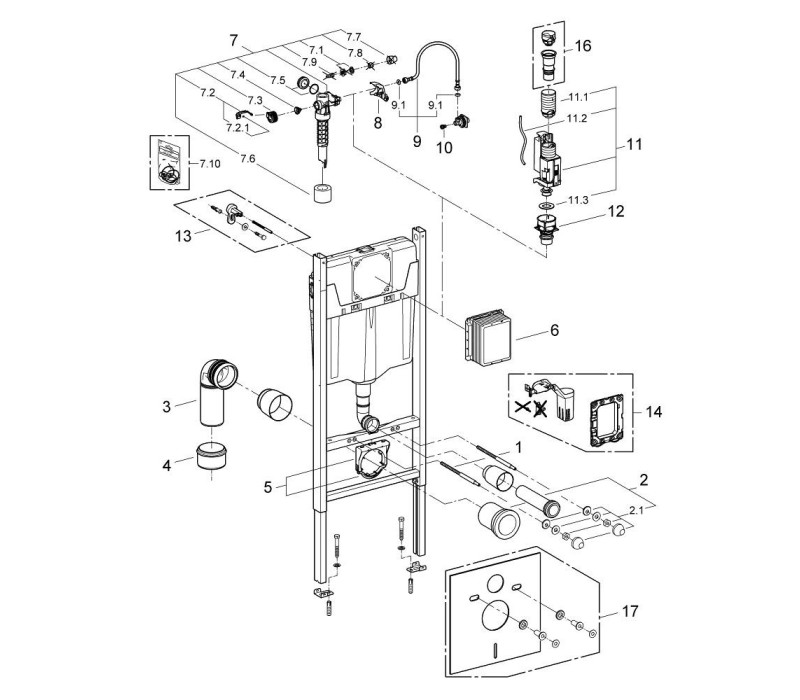 Система інсталяції для унітазу Grohe Rapid SL (1,13 м) з підключеннями (38840000) Система інсталяції для унітазу Grohe Rapid SL (1,13 м) з підключеннями (38840000)