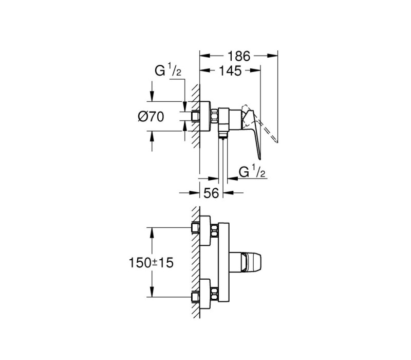 Змішувач одноважільний Grohe Cubeo для душу (1018240000) Змішувач одноважільний Grohe Cubeo для душу (1018240000)